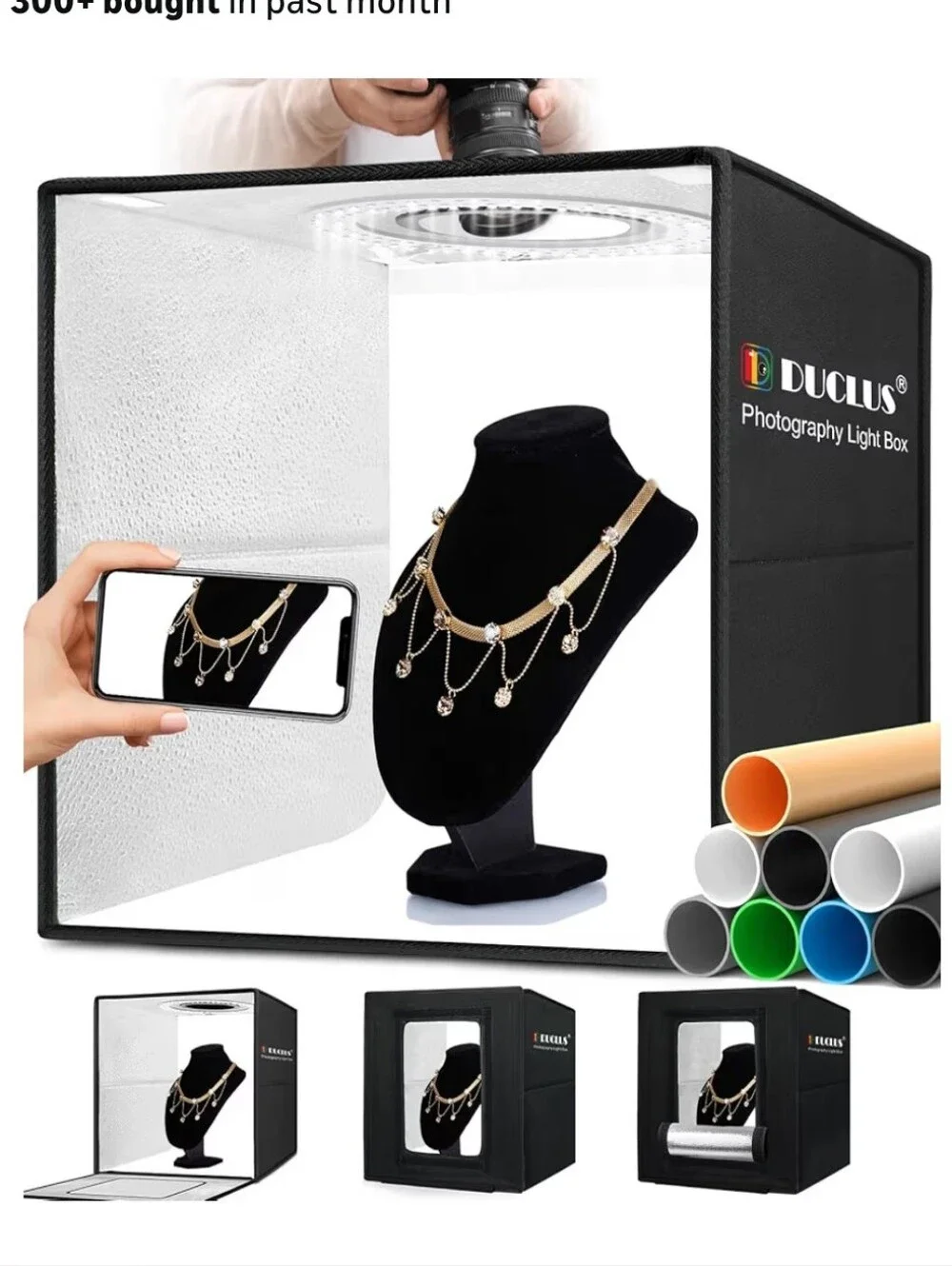 Black Photography Light Box - Portable Photo Studio